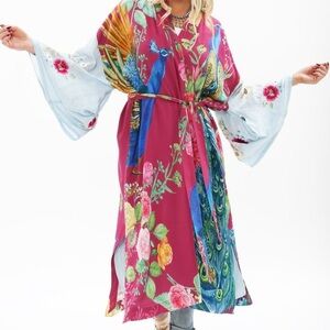 ARATTA SILENT JOURNEY MARIE ANTOINETTE KIMONO Boho Peacock beaded one size